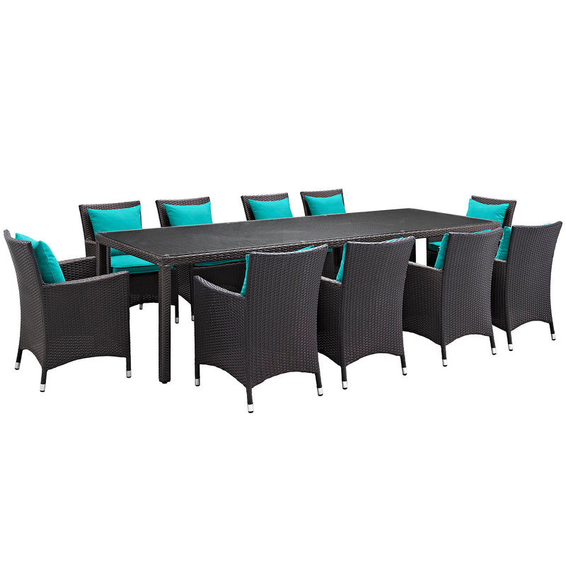Modway Convene 11 Piece Outdoor Patio 114" Dining Set - EEI-2219 | Outdoor Dining Sets | Modishstore - 2