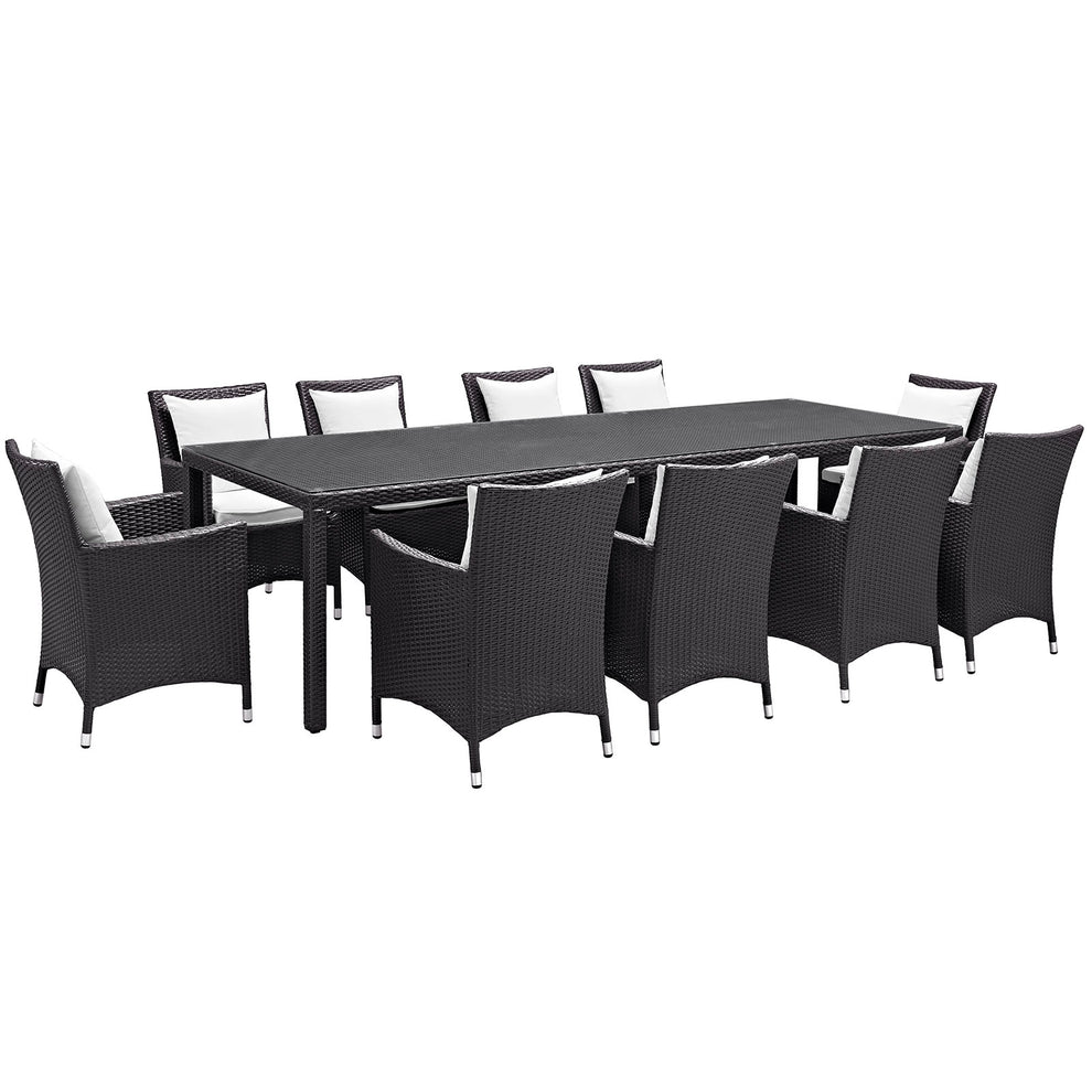 Modway Convene 11 Piece Outdoor Patio 114" Dining Set - EEI-2219 | Outdoor Dining Sets | Modishstore - 1