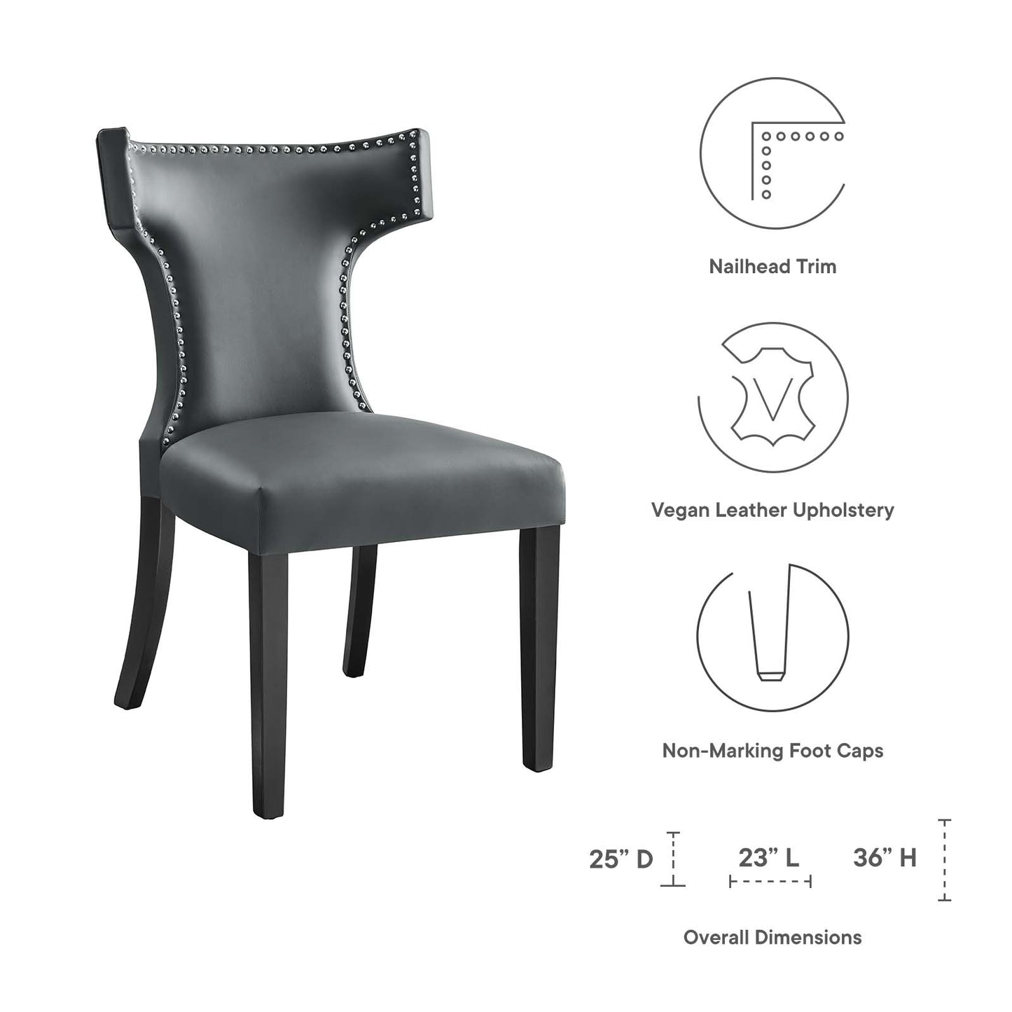 Modway Curve Vinyl Dining Chair | Dining Chairs | Modishstore-16