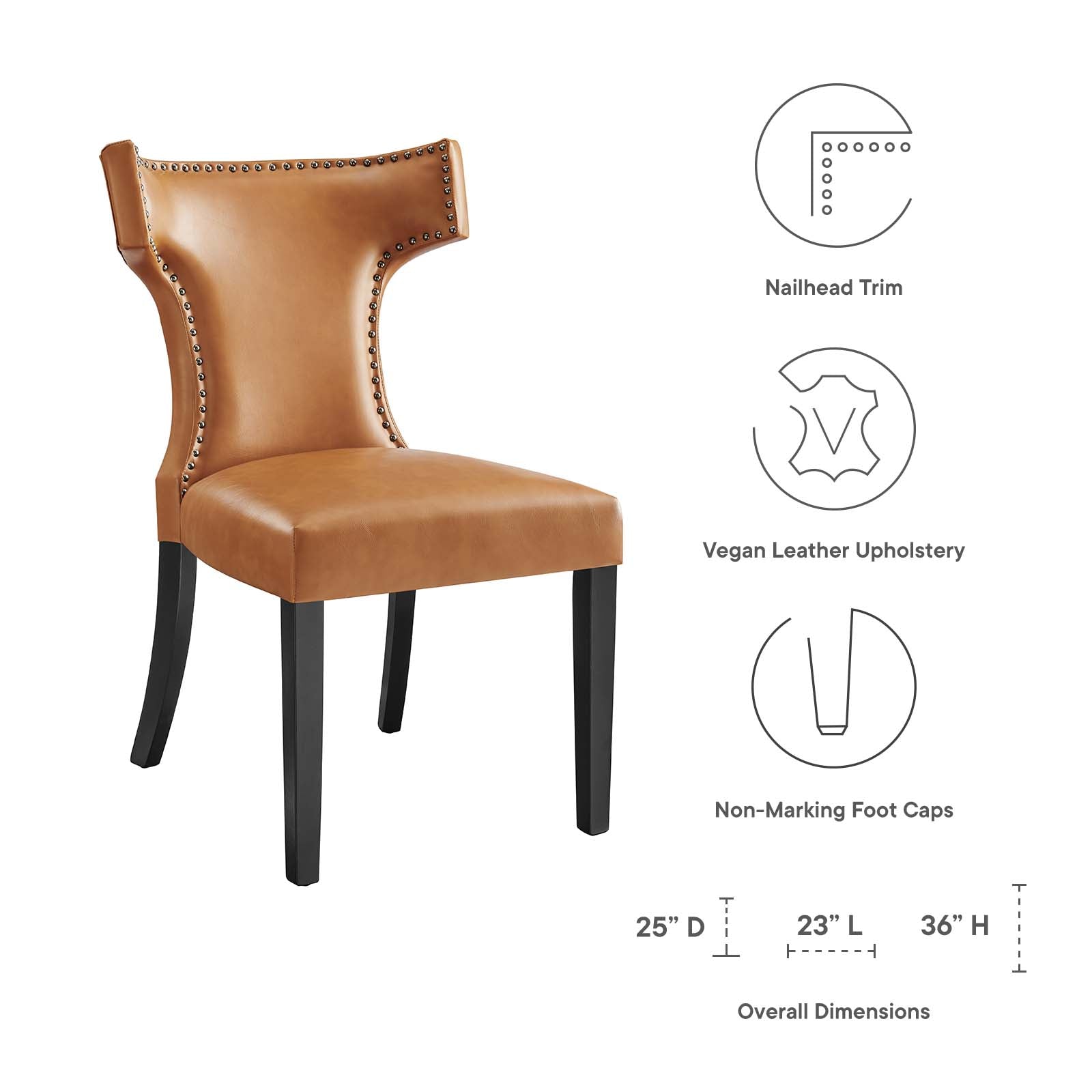 Modway Curve Vinyl Dining Chair | Dining Chairs | Modishstore-25