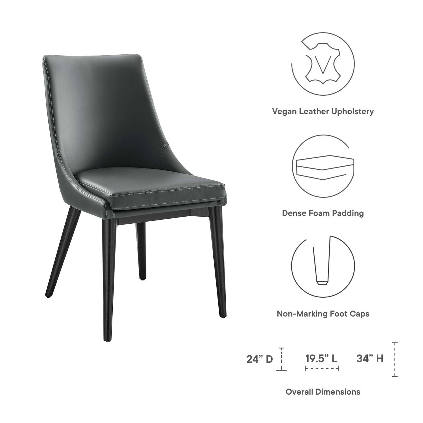 Modway Viscount Vinyl Dining Chair | Dining Chairs | Modishstore-13