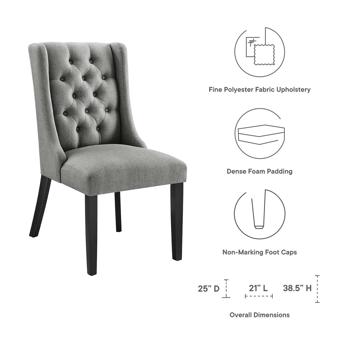 Modway Baronet Fabric Dining Chair | Dining Chairs | Modishstore-17