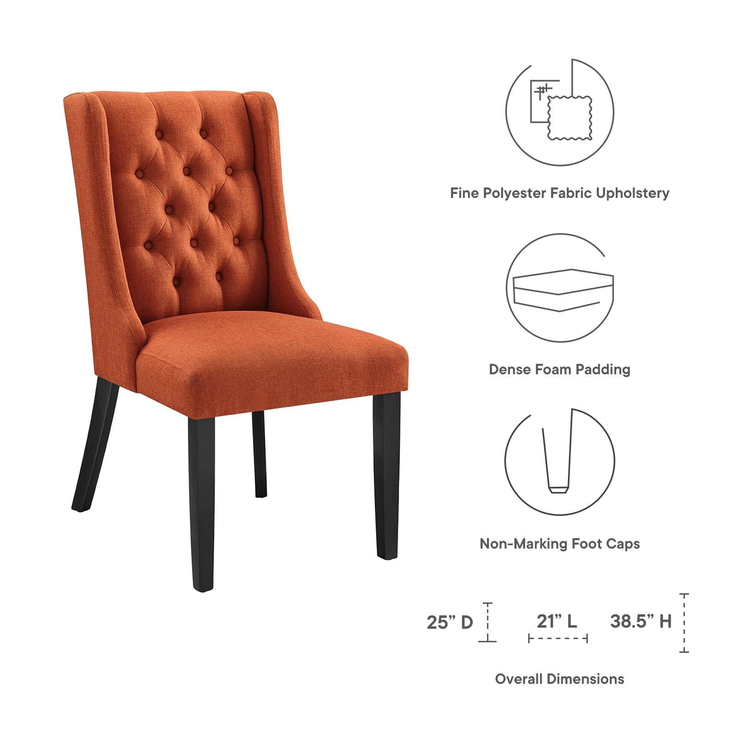 Modway Baronet Fabric Dining Chair | Dining Chairs | Modishstore-25