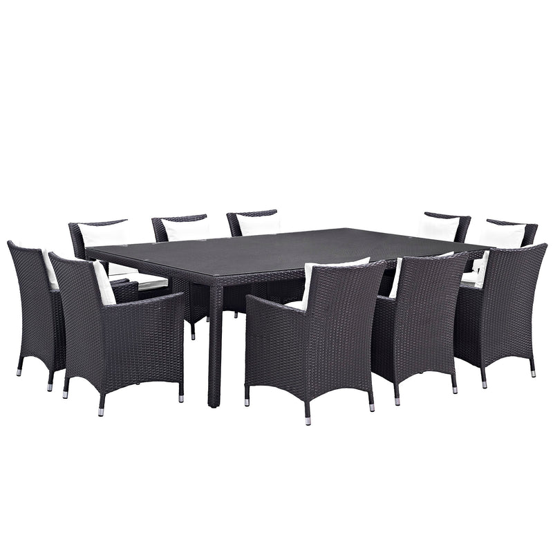 Modway Convene 11 Piece Outdoor Patio 90" Dining Set - EEI-2240 | Outdoor Dining Sets | Modishstore - 1