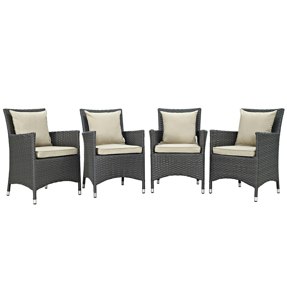 Modway Sojourn 4 Piece Outdoor Patio Sunbrella Dining Set - EEI-2243 | Outdoor Chairs | Modishstore - 3