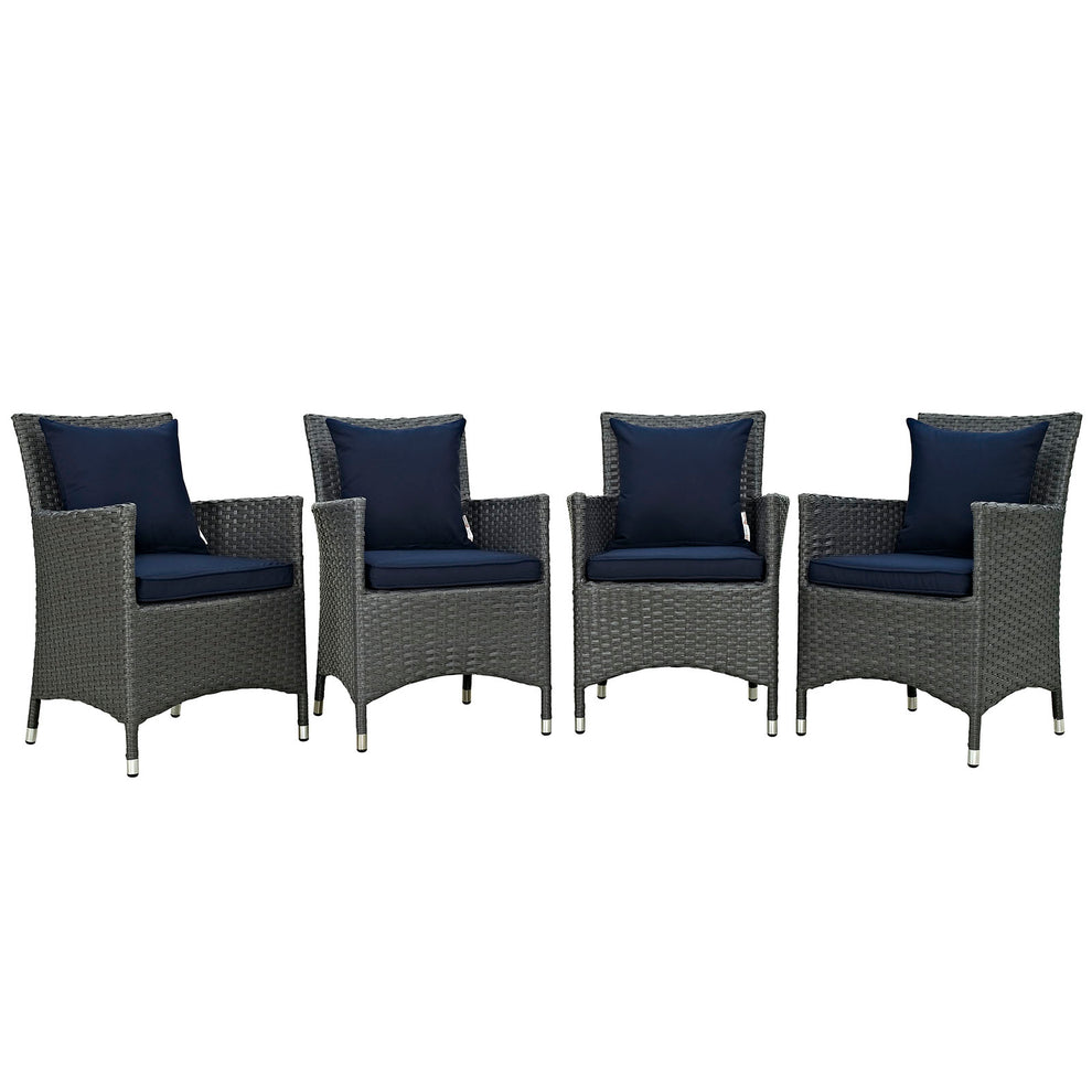 Modway Sojourn 4 Piece Outdoor Patio Sunbrella Dining Set - EEI-2243 | Outdoor Chairs | Modishstore - 2