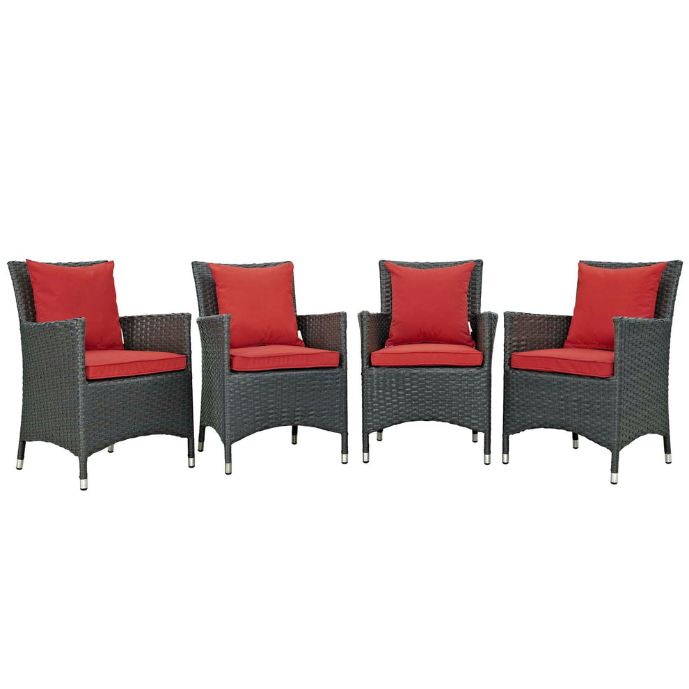 Modway Sojourn 4 Piece Outdoor Patio Sunbrella Dining Set - EEI-2243 | Outdoor Chairs | Modishstore - 5