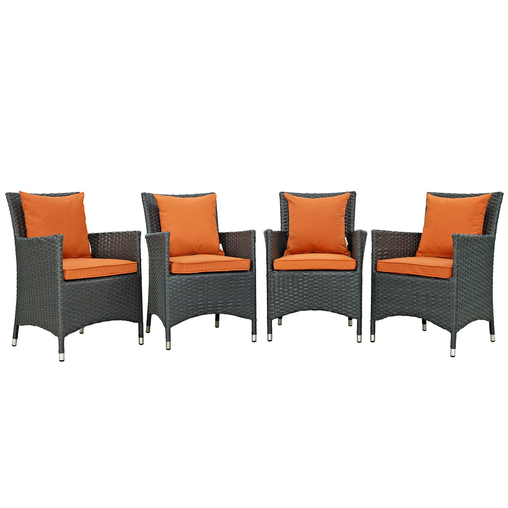 Modway Sojourn 4 Piece Outdoor Patio Sunbrella Dining Set - EEI-2243 | Outdoor Chairs | Modishstore - 1