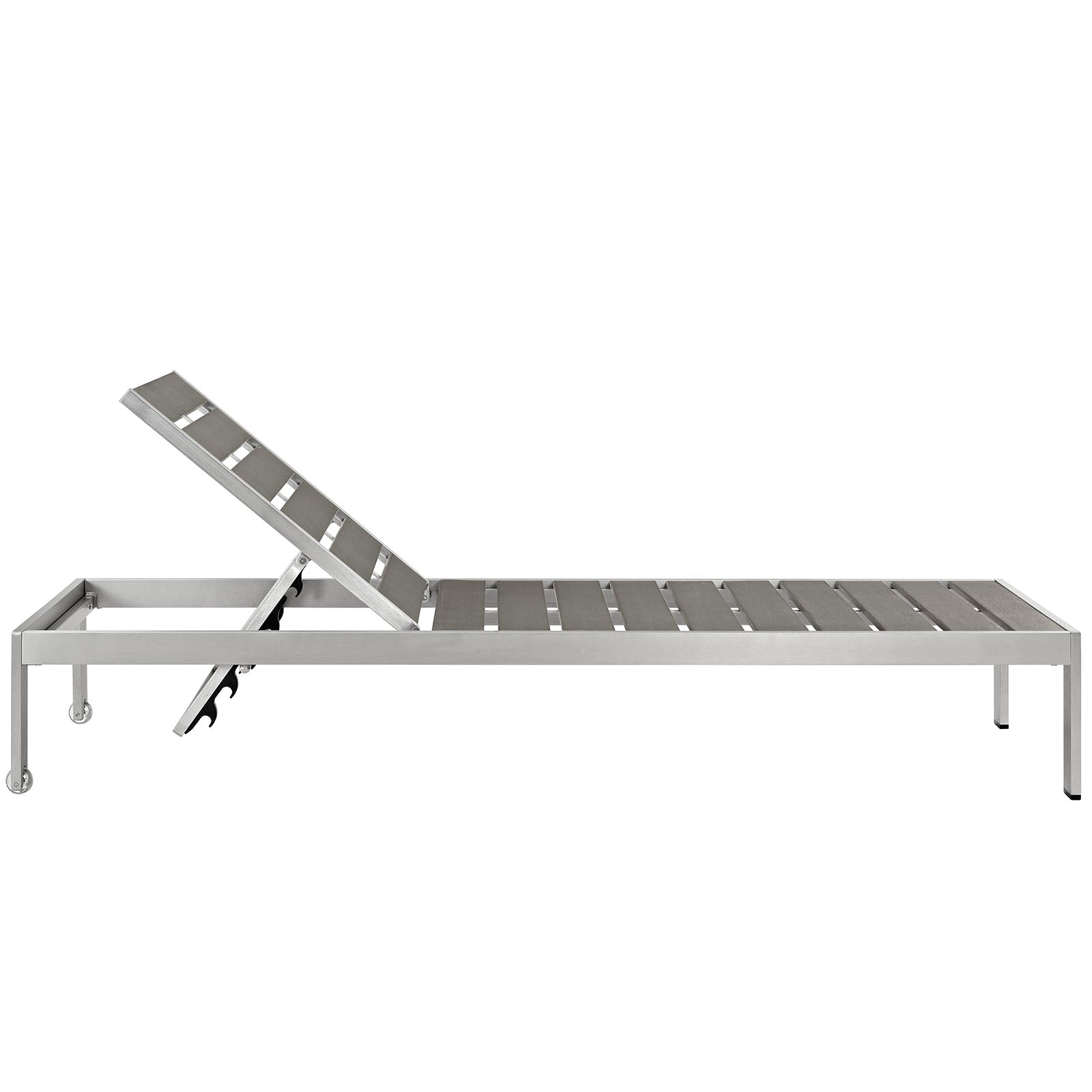 Modway Shore Outdoor Patio Aluminum Chaise - Silver Gray | Outdoor Recliners & Lounge Chairs | Modishstore-3
