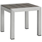 Modway Shore Outdoor Patio Aluminum Side Table - Silver Gray | Side Tables | Modishstore-3
