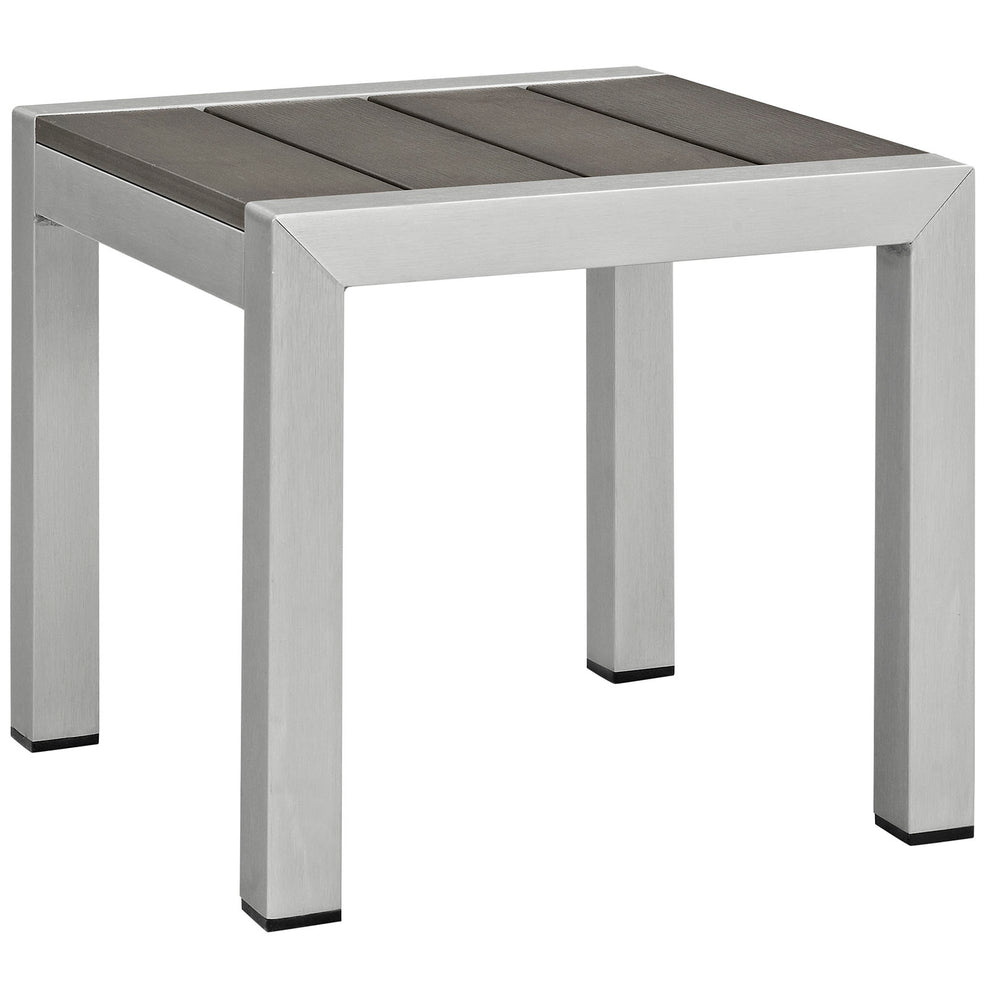 Modway Shore Outdoor Patio Aluminum Side Table - Silver Gray - EEI-2248 | Outdoor Tables | Modishstore - 3