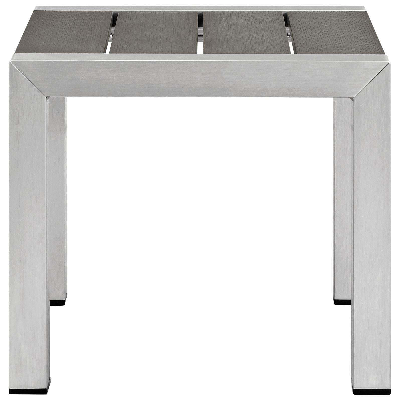 Modway Shore Outdoor Patio Aluminum Side Table - Silver Gray | Side Tables | Modishstore-2