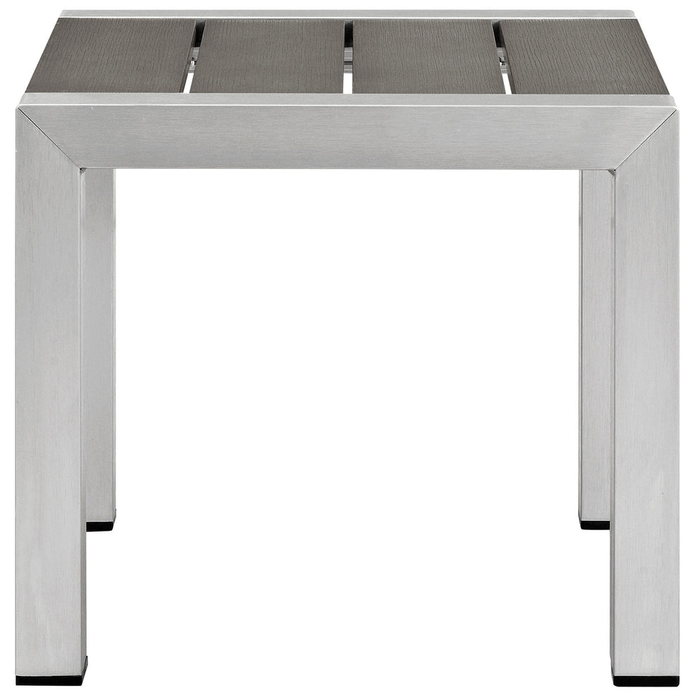 Modway Shore Outdoor Patio Aluminum Side Table - Silver Gray - EEI-2248 | Outdoor Tables | Modishstore - 2