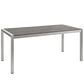 Modway Shore Outdoor Patio Aluminum Dining Table - Silver Gray | Dining Tables | Modishstore-3