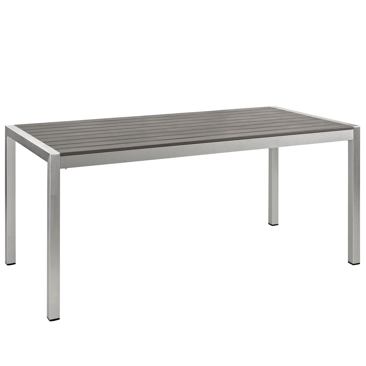 Modway Shore Outdoor Patio Aluminum Dining Table - Silver Gray | Dining Tables | Modishstore-3