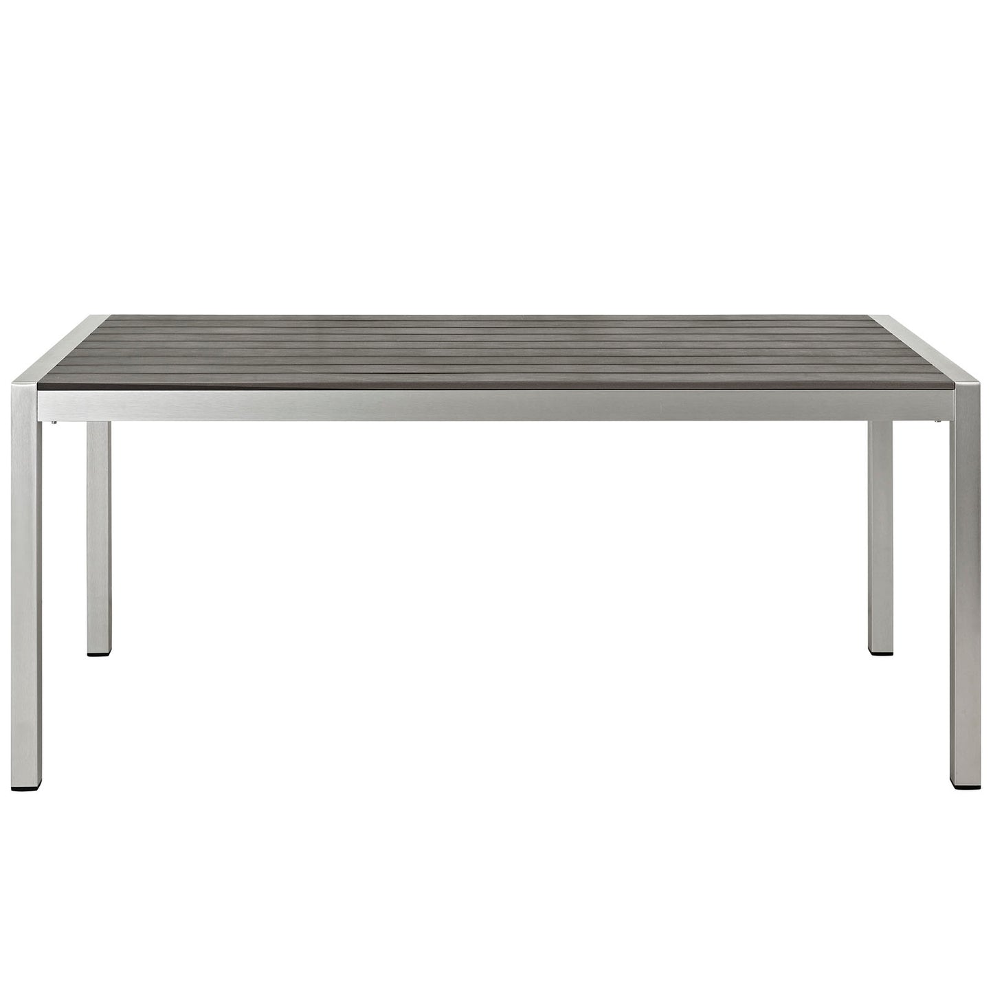 Modway Shore Outdoor Patio Aluminum Dining Table - Silver Gray | Dining Tables | Modishstore-2