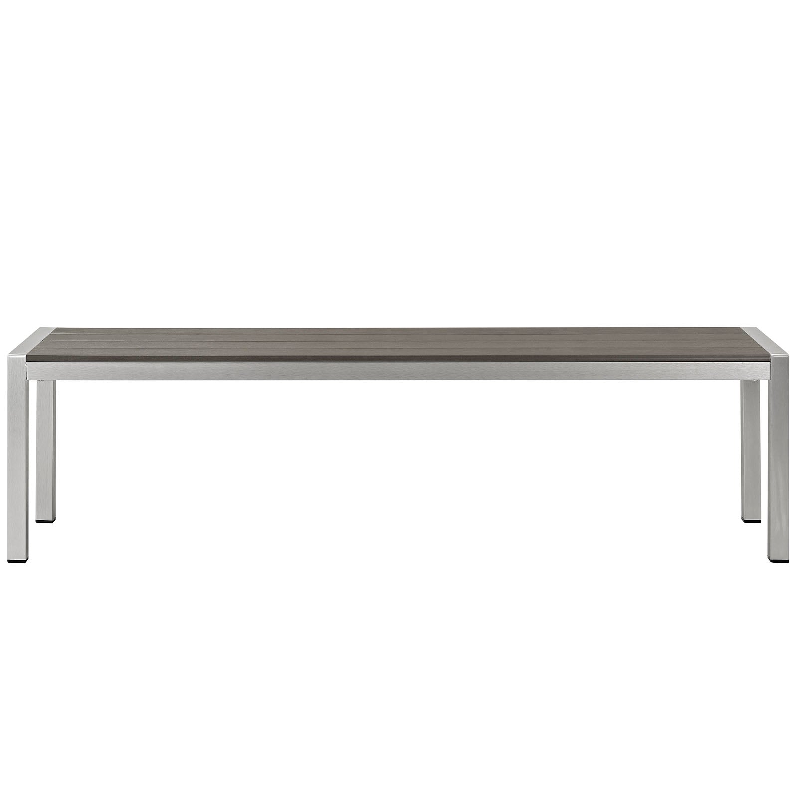 Modway Shore Outdoor Patio Aluminum Bench - Silver Gray | Stools & Benches | Modishstore-3