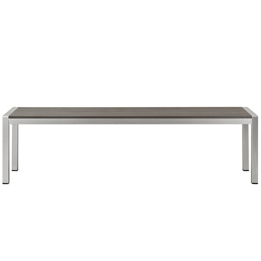 Modway Shore Outdoor Patio Aluminum Bench - Silver Gray - EEI-2252 | Outdoor Stools & Benches | Modishstore - 3