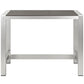 Modway Shore Outdoor Patio Aluminum Rectangle Bar Table - Silver Gray | Bar Table | Modishstore-3
