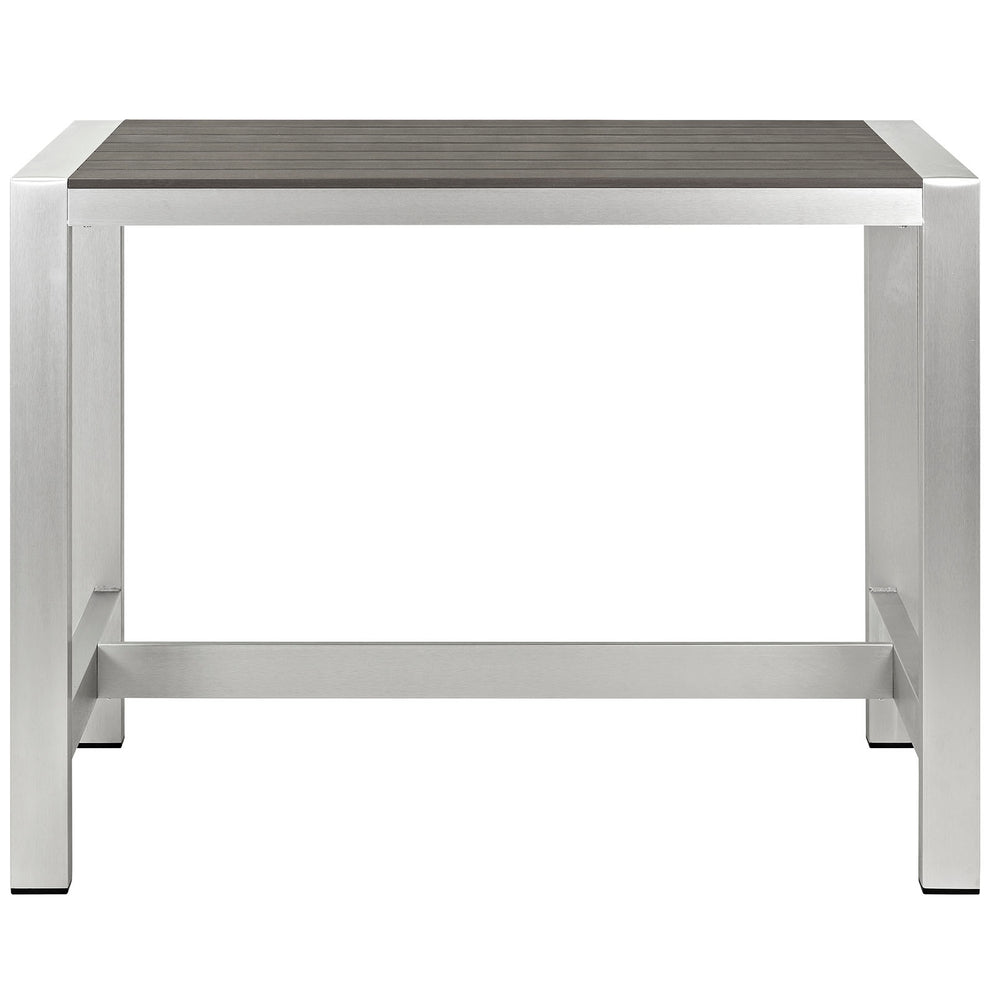 Modway Shore Outdoor Patio Aluminum Rectangle Bar Table - Silver Gray - EEI-2253 | Bar Tables | Modishstore - 3
