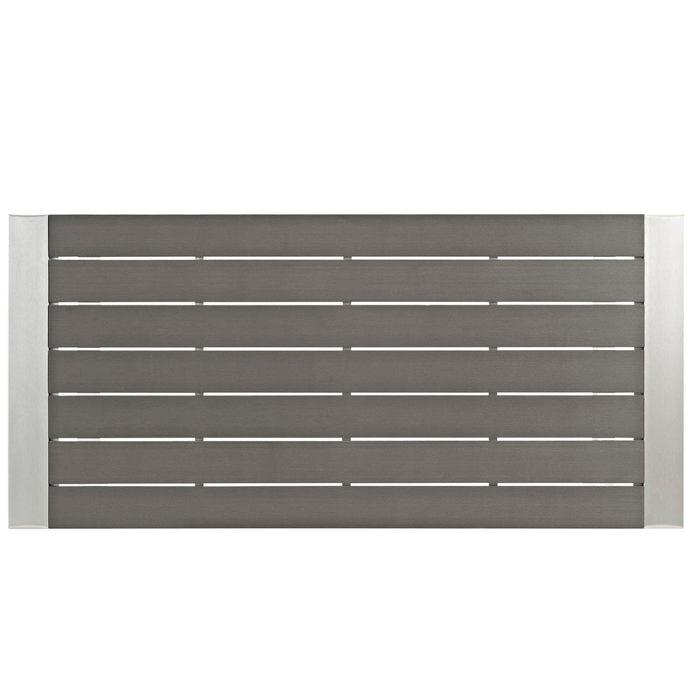 Modway Shore Outdoor Patio Aluminum Rectangle Bar Table - Silver Gray - EEI-2253 | Bar Tables | Modishstore - 2