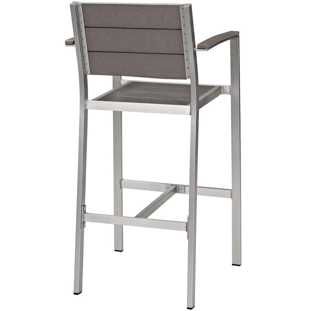 Modway Shore Outdoor Patio Aluminum Bar Stool - Silver Gray - EEI-2254 | Bar Stools | Modishstore - 2