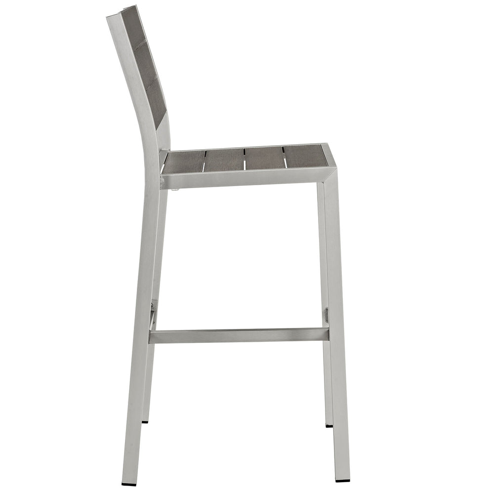 Modway Shore Outdoor Patio Aluminum Armless Bar Stool - Silver Gray - EEI-2255 | Bar Stools | Modishstore - 3