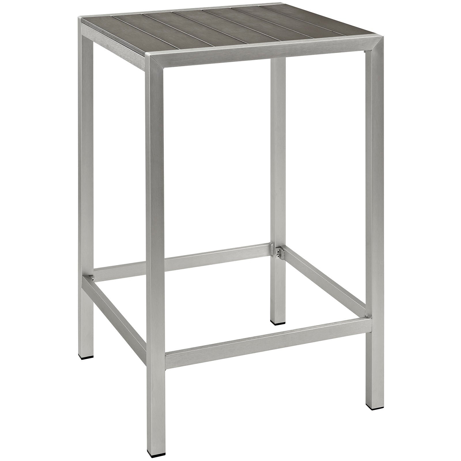 Modway Shore Outdoor Patio Aluminum Bar Table - Silver Gray | Bar Table | Modishstore-2