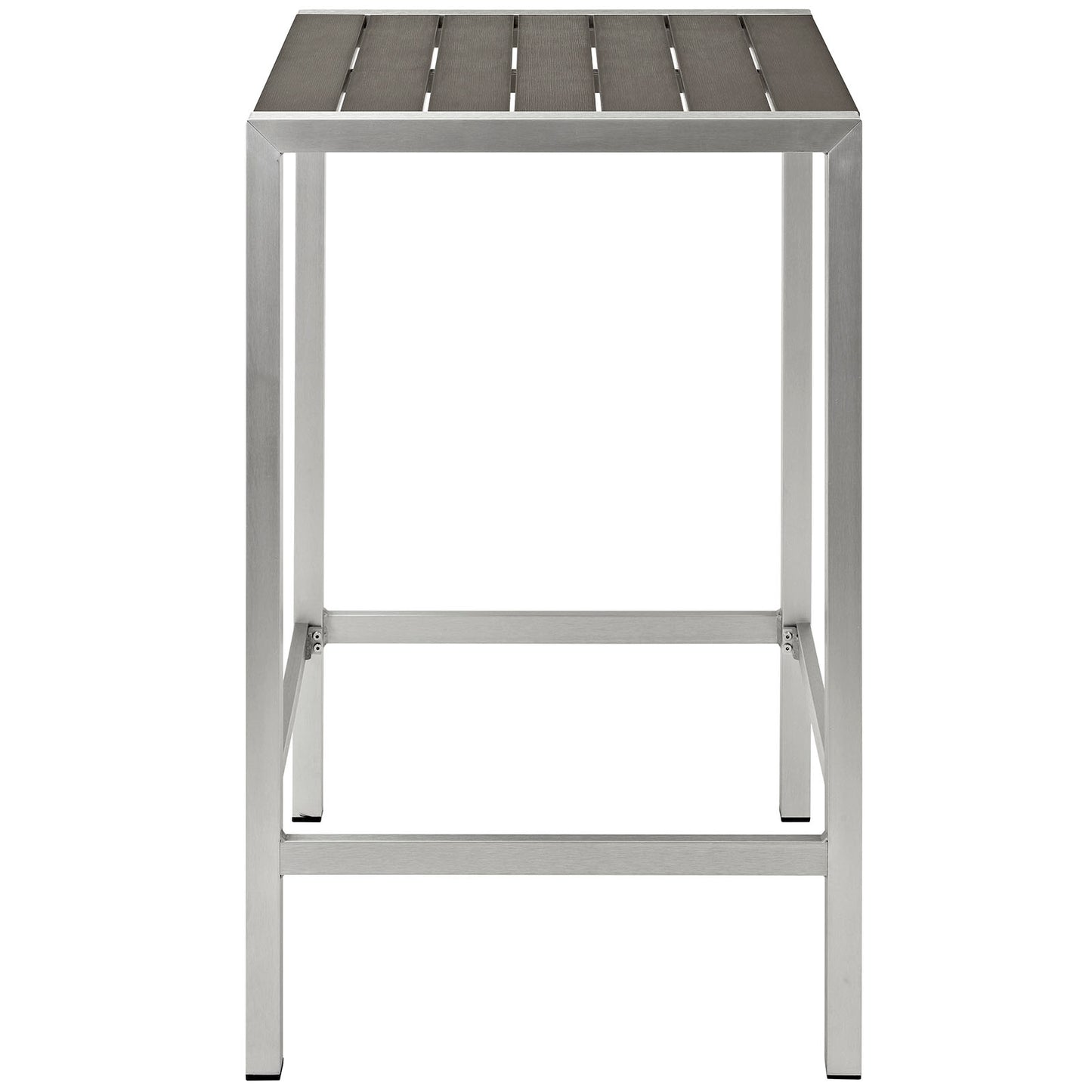 Modway Shore Outdoor Patio Aluminum Bar Table - Silver Gray | Bar Table | Modishstore-4