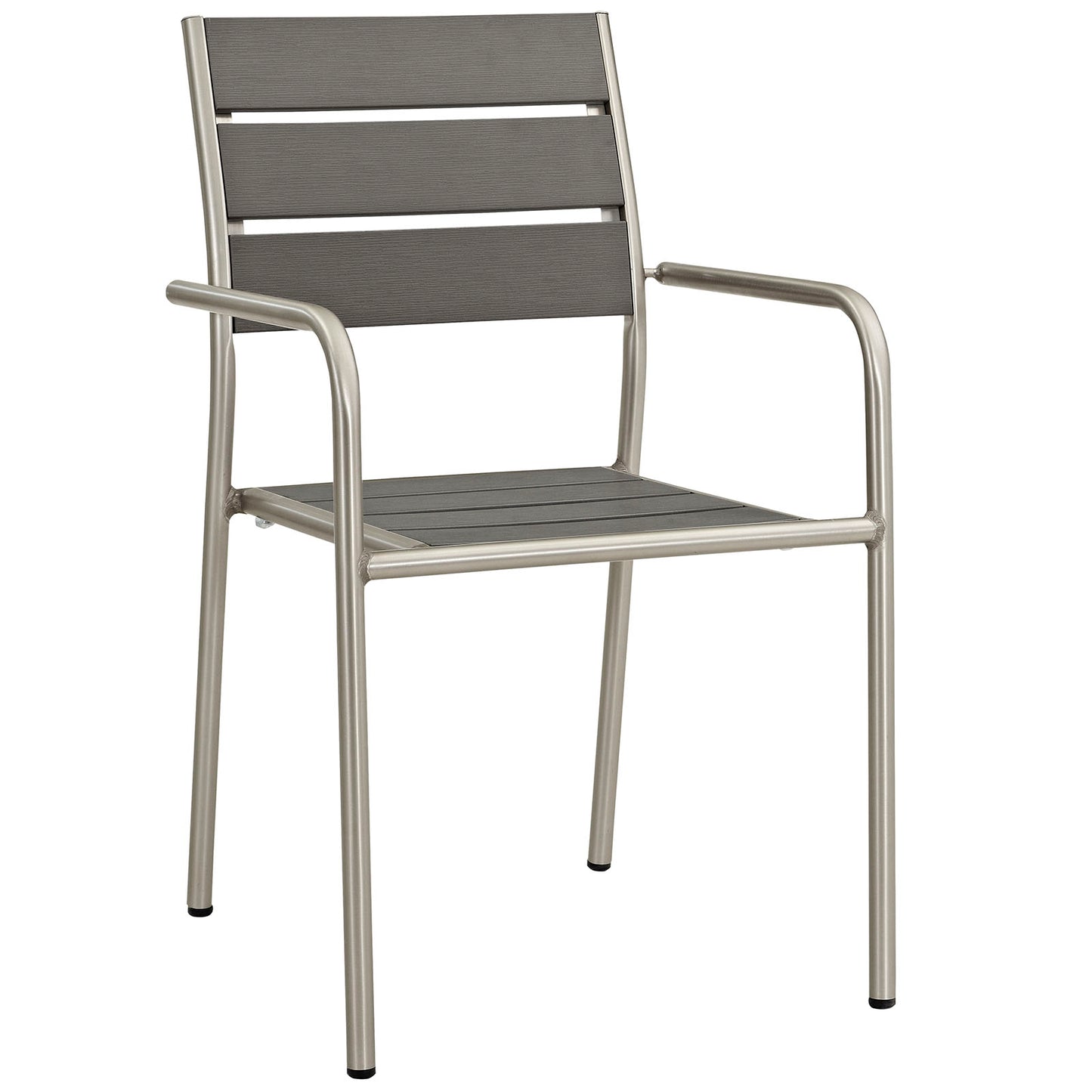 Modway Shore Outdoor Patio Aluminum Dining Chair - Silver Gray | Dining Chairs | Modishstore-2