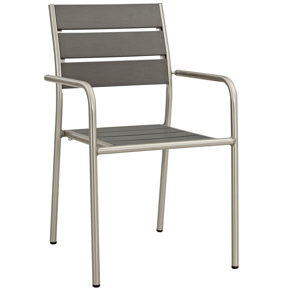 Modway Shore Outdoor Patio Aluminum Dining Chair - Silver Gray - EEI-2258 | Dining Chairs | Modishstore - 2