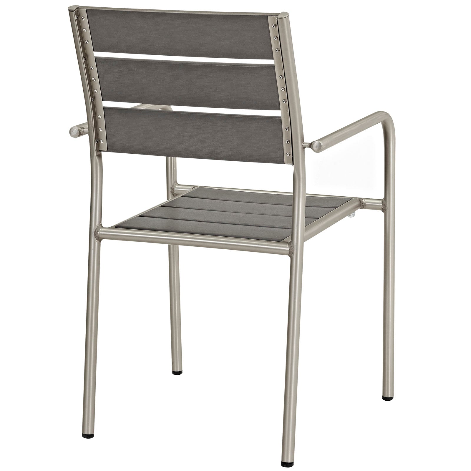 Modway Shore Outdoor Patio Aluminum Dining Chair - Silver Gray | Dining Chairs | Modishstore-4