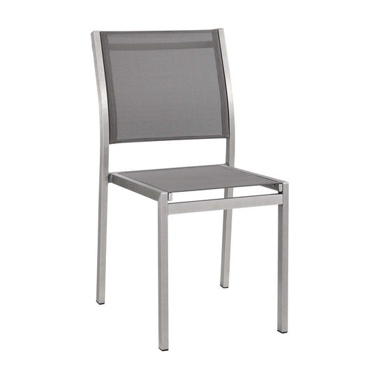 Modway Shore Outdoor Patio Aluminum Side Chair - Silver Black | Outdoor Chairs | Modishstore-8