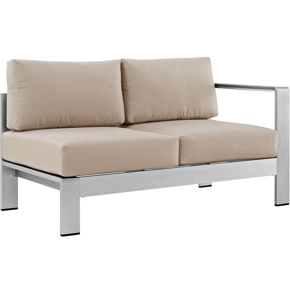 Modway Shore Right-Arm Corner Sectional Outdoor Patio Aluminum Loveseat - EEI-2262 | Outdoor Sofas, Loveseats & Sectionals | Modishstore - 4