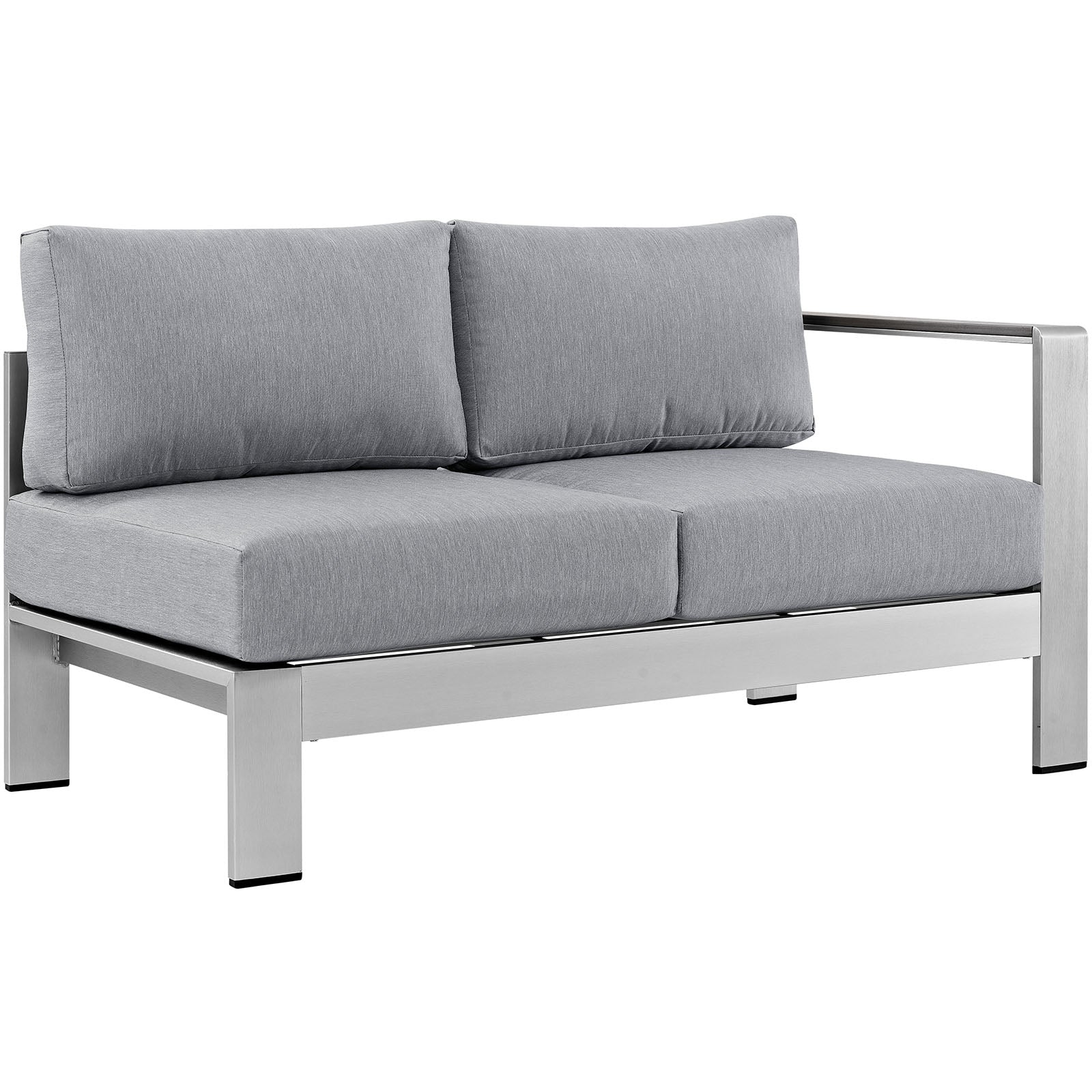 Modway Shore Right-Arm Corner Sectional Outdoor Patio Aluminum Loveseat | Outdoor Sofas, Loveseats & Sectionals | Modishstore-19