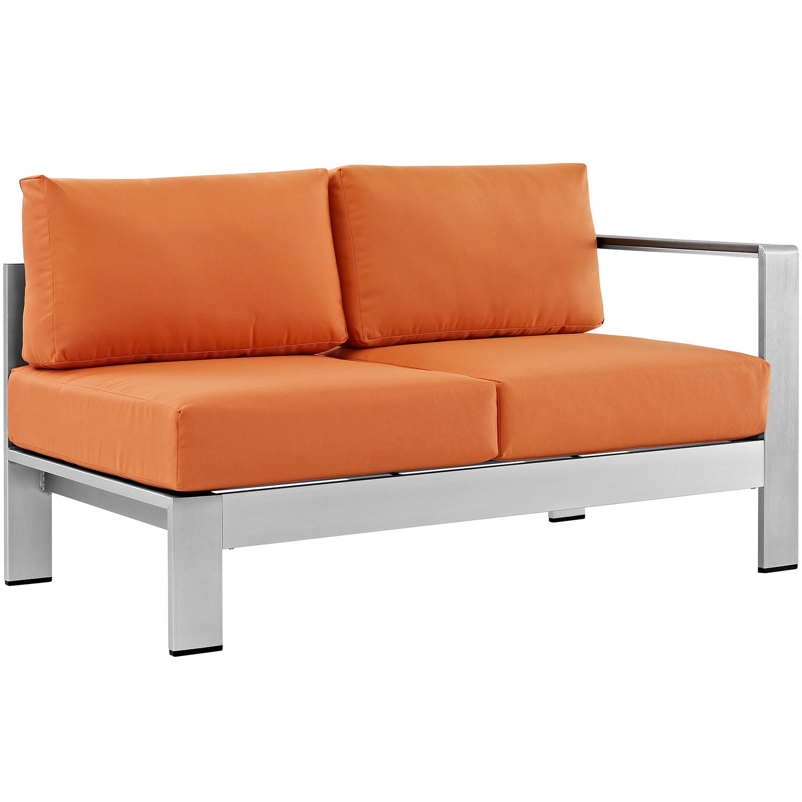 Modway Shore Right-Arm Corner Sectional Outdoor Patio Aluminum Loveseat | Outdoor Sofas, Loveseats & Sectionals | Modishstore-17
