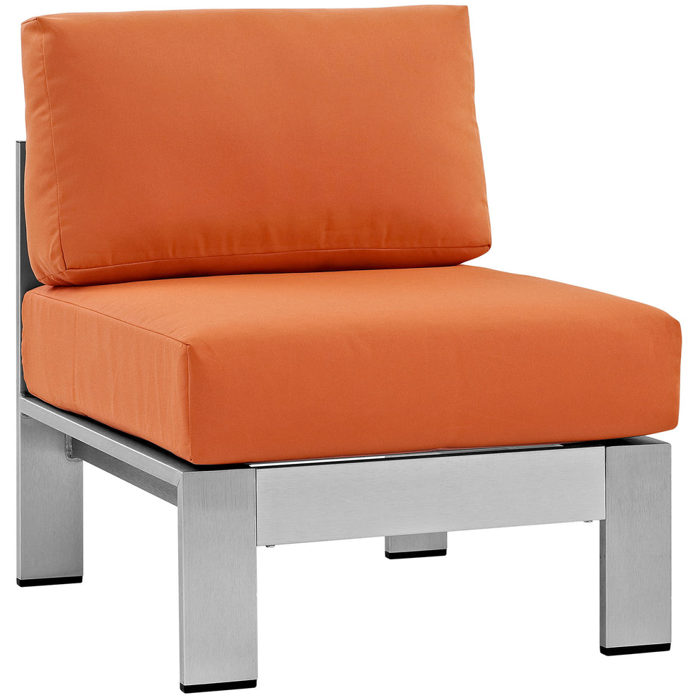 Modway Shore Armless Outdoor Patio Aluminum Chair - EEI-2263 | Outdoor Chairs | Modishstore - 1