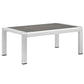 Modway Shore Outdoor Patio Aluminum Coffee Table - Silver Gray | Coffee Tables | Modishstore-4