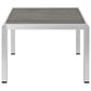 Modway Shore Outdoor Patio Aluminum Coffee Table - Silver Gray | Coffee Tables | Modishstore-3