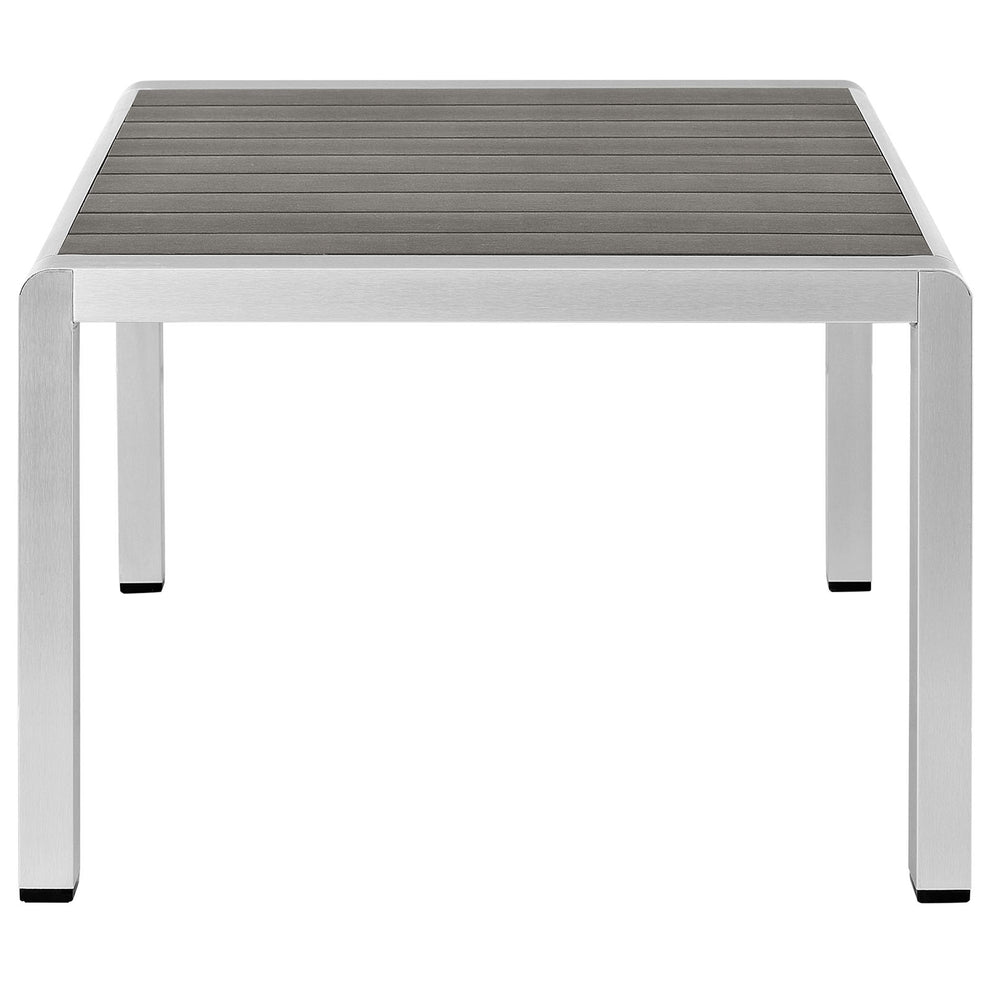 Modway Shore Outdoor Patio Aluminum Coffee Table - Silver Gray - EEI-2268 | Outdoor Tables | Modishstore - 3