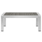 Modway Shore Outdoor Patio Aluminum Coffee Table - Silver Gray | Coffee Tables | Modishstore-2