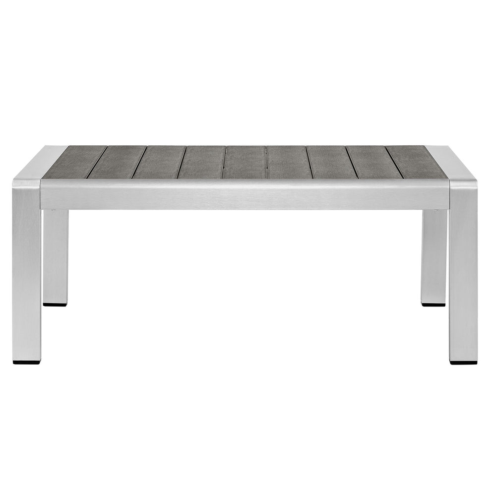 Modway Shore Outdoor Patio Aluminum Coffee Table - Silver Gray - EEI-2268 | Outdoor Tables | Modishstore - 2