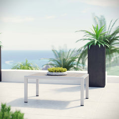 Modway Shore Outdoor Patio Aluminum Coffee Table - Silver Gray - EEI-2268