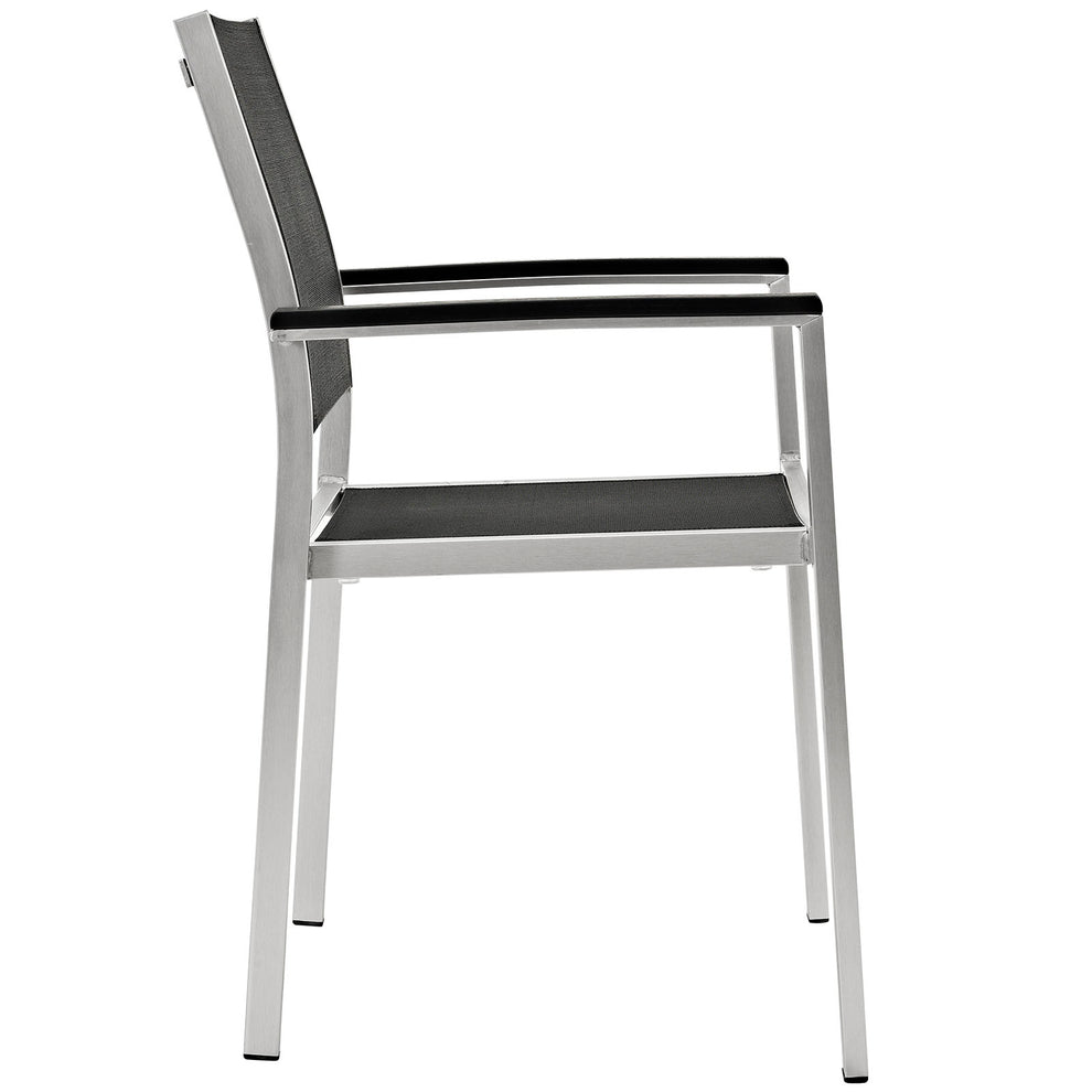 Modway Shore Outdoor Patio Aluminum Dining Chair - Silver Black - EEI-2272 | Outdoor Chairs | Modishstore - 7