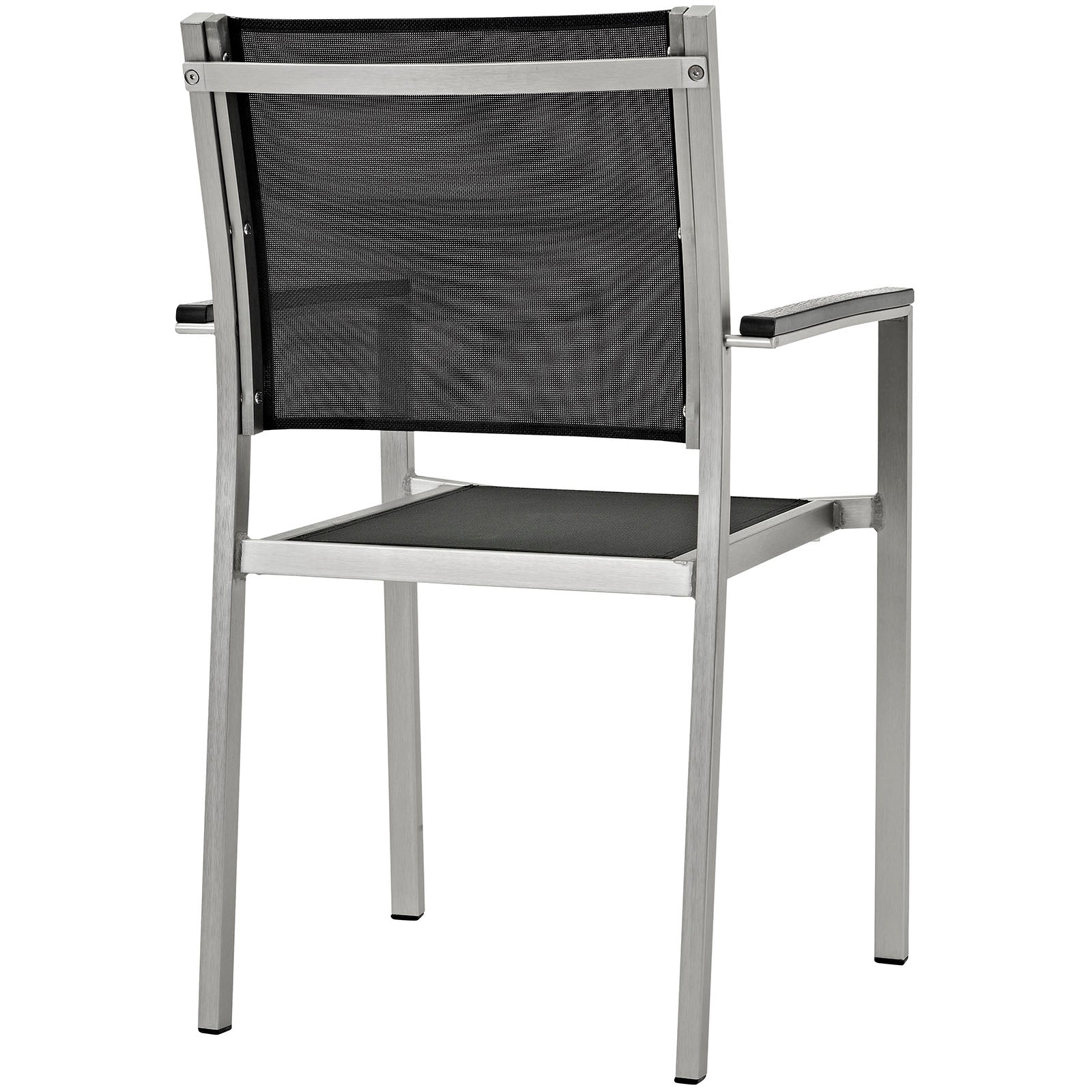 Modway Shore Outdoor Patio Aluminum Dining Chair - Silver Black | Dining Chairs | Modishstore-8