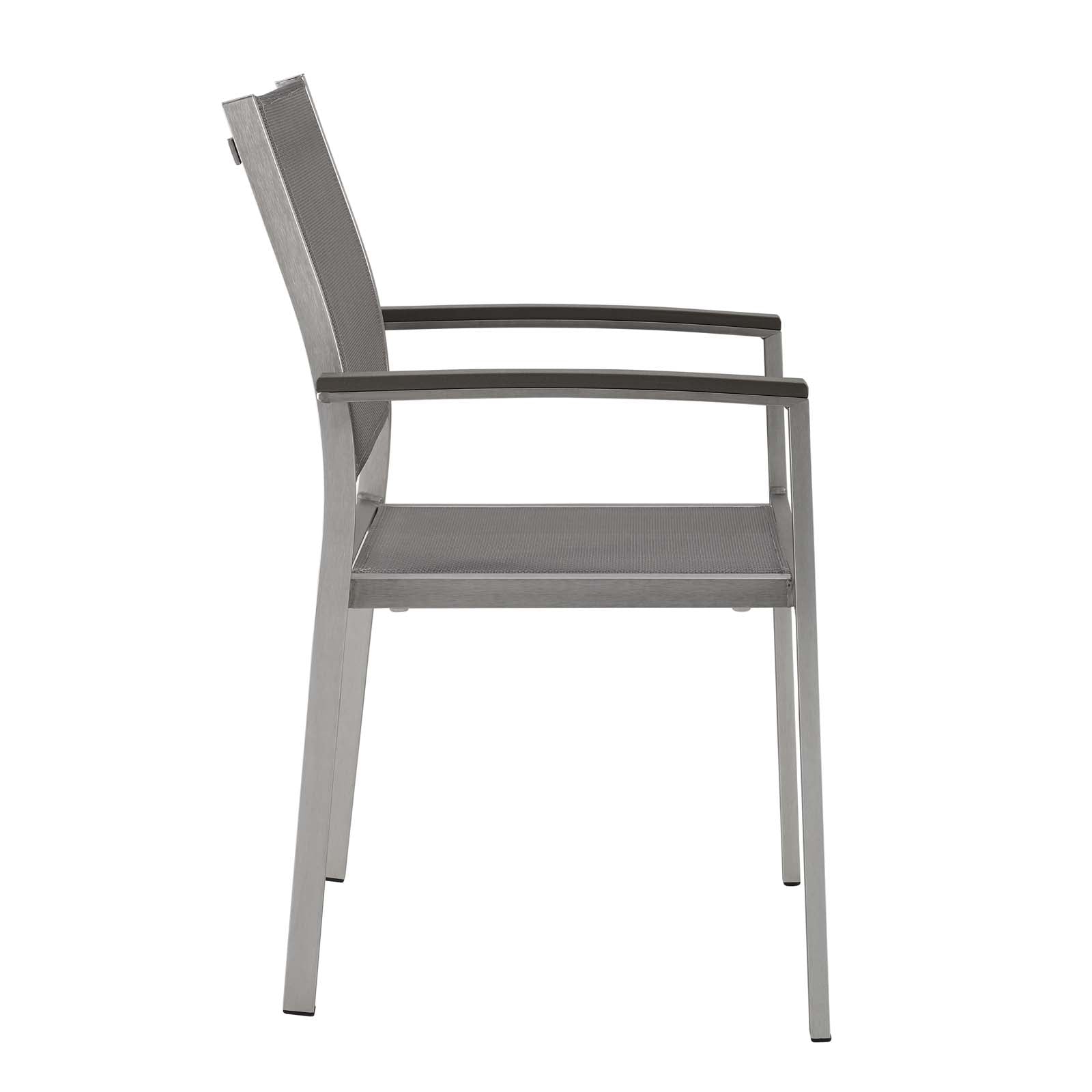 Modway Shore Outdoor Patio Aluminum Dining Chair - Silver Black | Dining Chairs | Modishstore-4