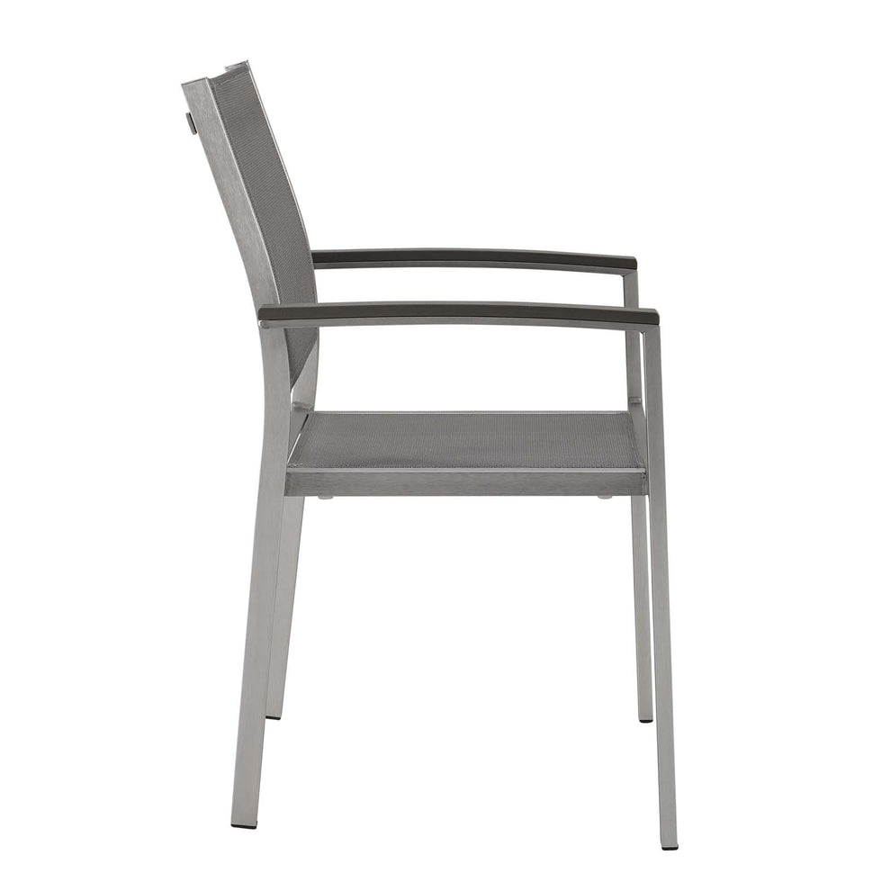 Modway Shore Outdoor Patio Aluminum Dining Chair - Silver Black - EEI-2272 | Outdoor Chairs | Modishstore - 4