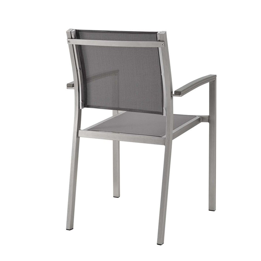 Modway Shore Outdoor Patio Aluminum Dining Chair - Silver Black - EEI-2272 | Outdoor Chairs | Modishstore - 3
