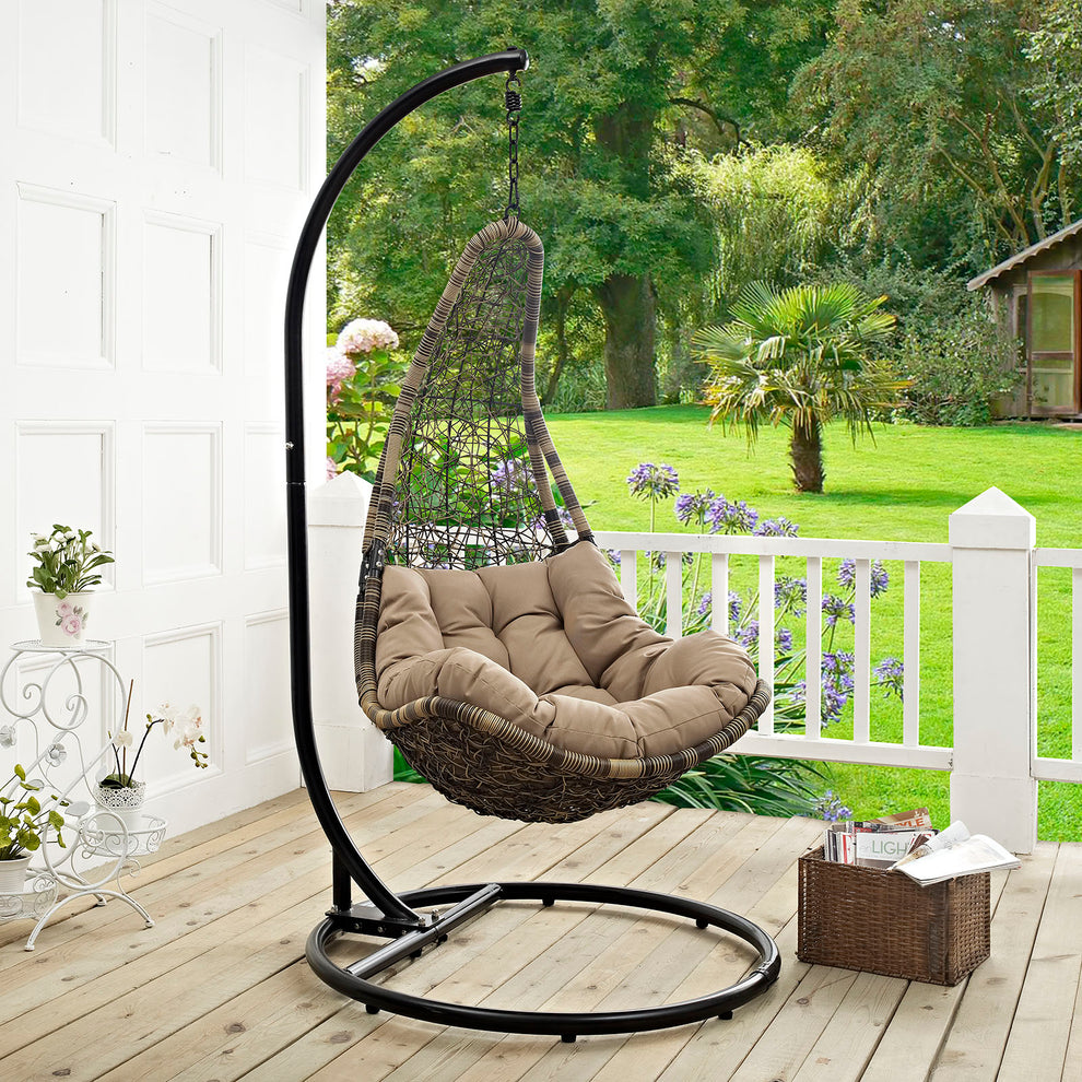 Modway Abate Outdoor Patio Swing Chair With Stand - EEI-2276 | Outdoor Porch Swings | Modishstore - 1