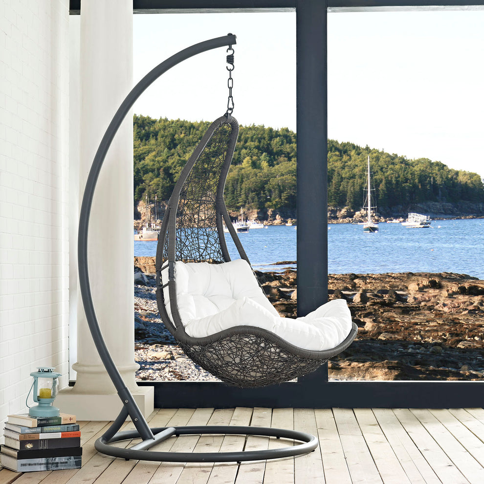 Modway Abate Outdoor Patio Swing Chair With Stand - EEI-2276 | Outdoor Porch Swings | Modishstore - 5